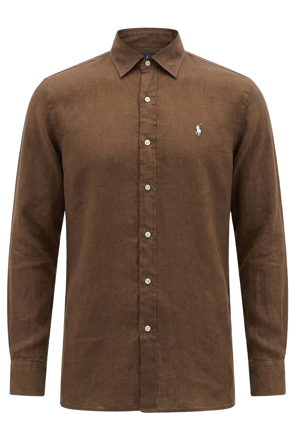 תמונה קידמית של חולצה מכופתרת ארוכה מפשתן