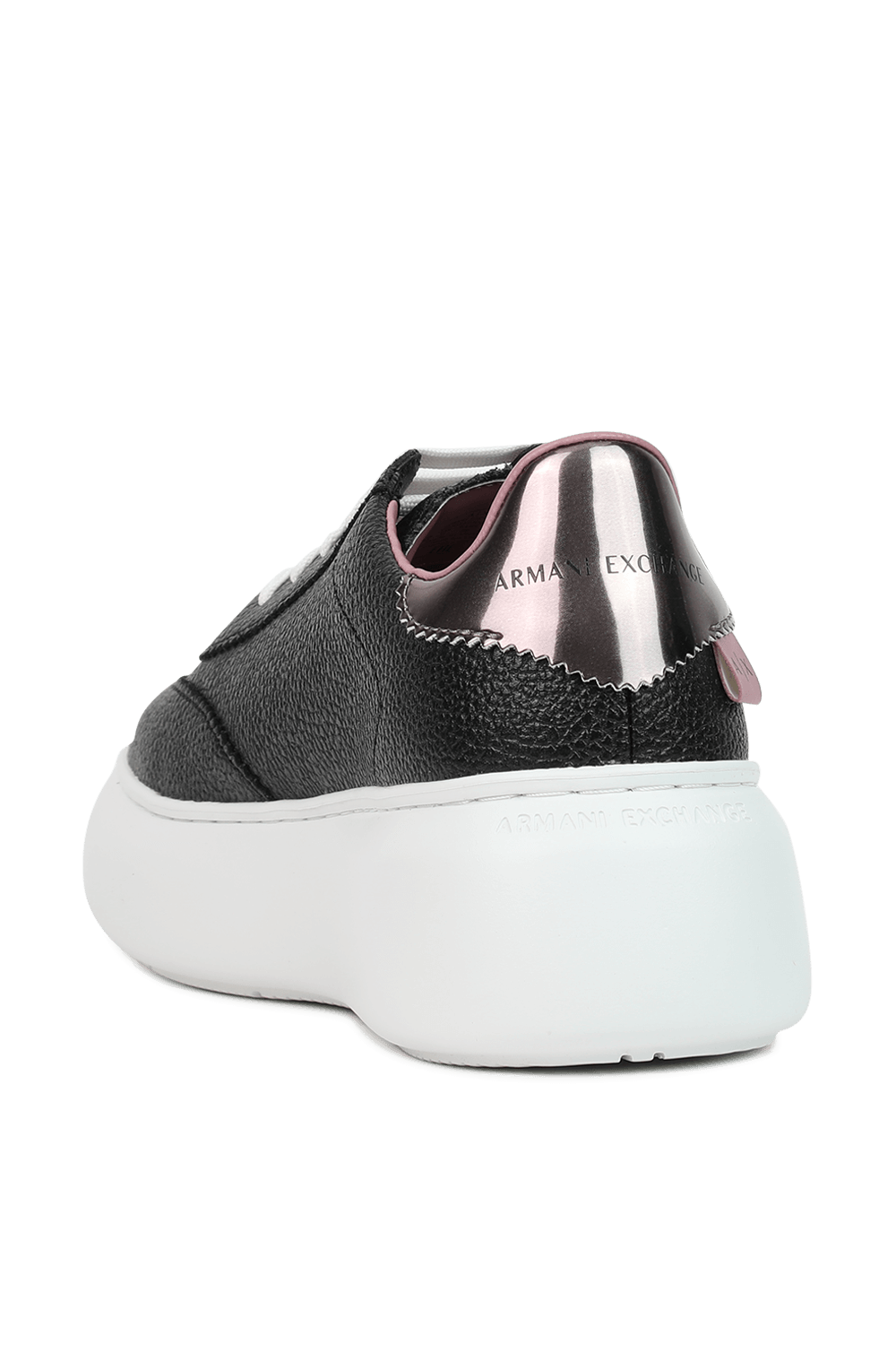 תמונה אחורית של Classic Pink Heel Trainers in Black