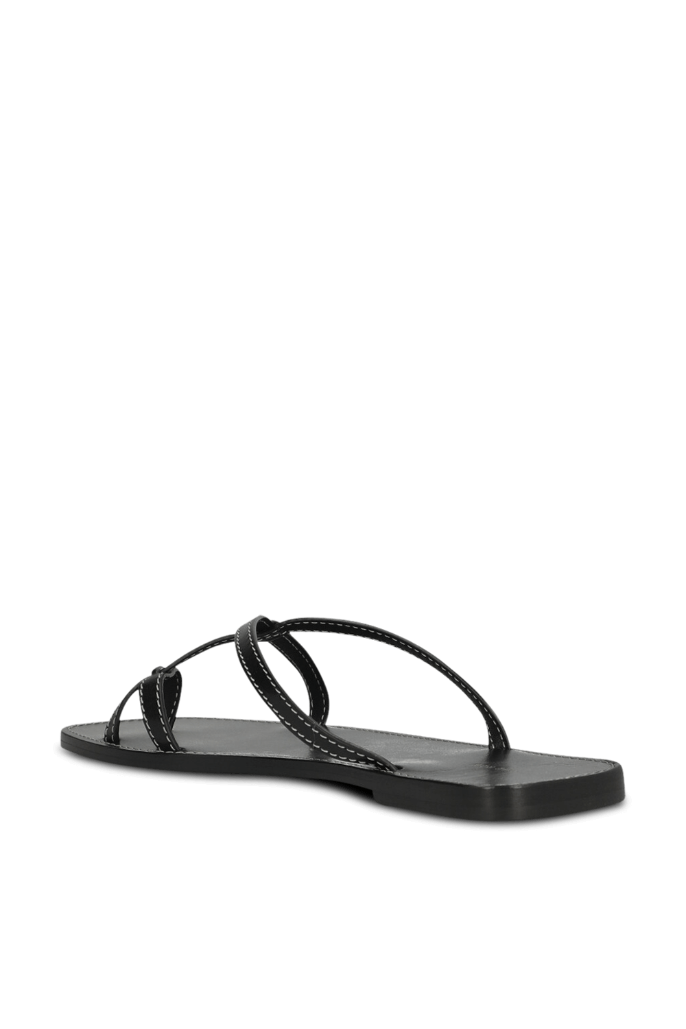 תמונה אחורית של כפכפי עור