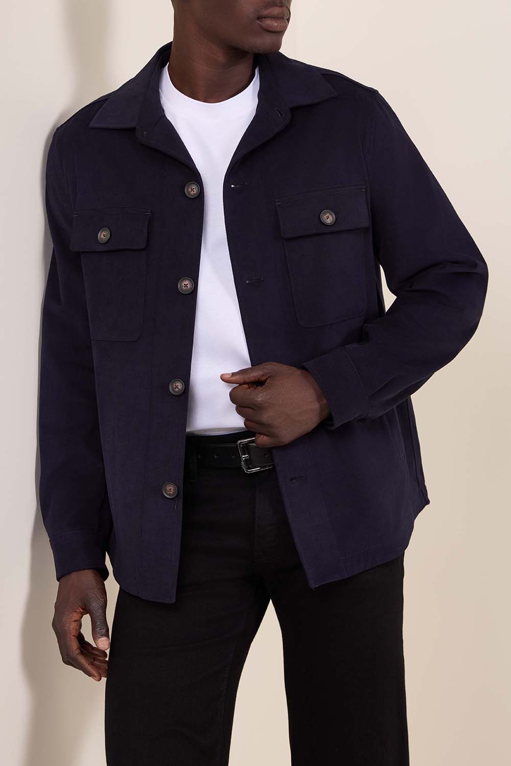 תמונת דוגמן קידמית של ז'קט כפתורים