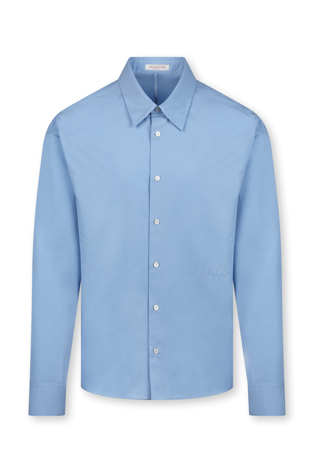 תמונה קידמית של חולצה מכופתרת מכותנה עם רקמה טונאלית