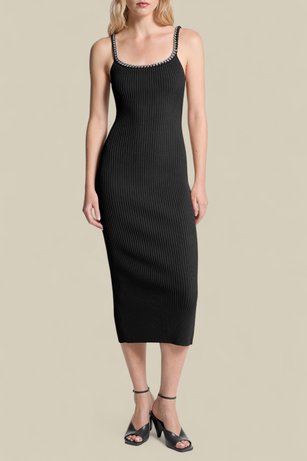 תמונת דוגמן קידמית של שמלת מידי ריב