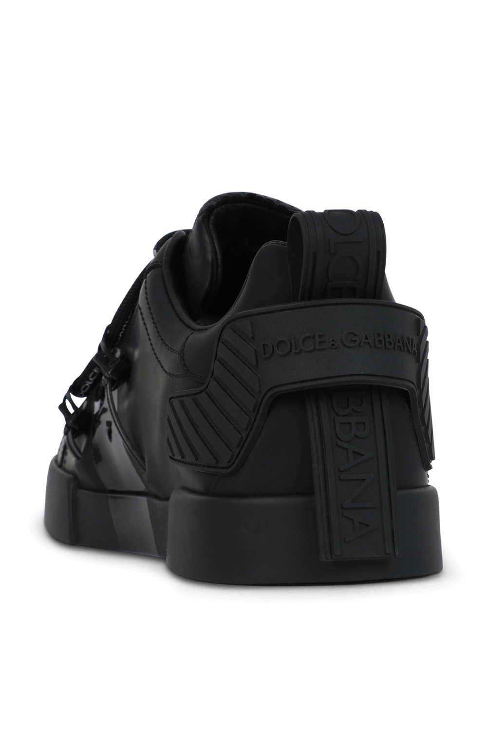 תמונה אחורית של Portofino Lace Up Sneakers in Black