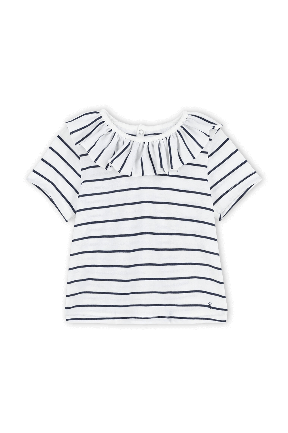 תמונה קידמית של חולצת פסים קצרה עם מלמלה - גילאי 3-12 חודשים