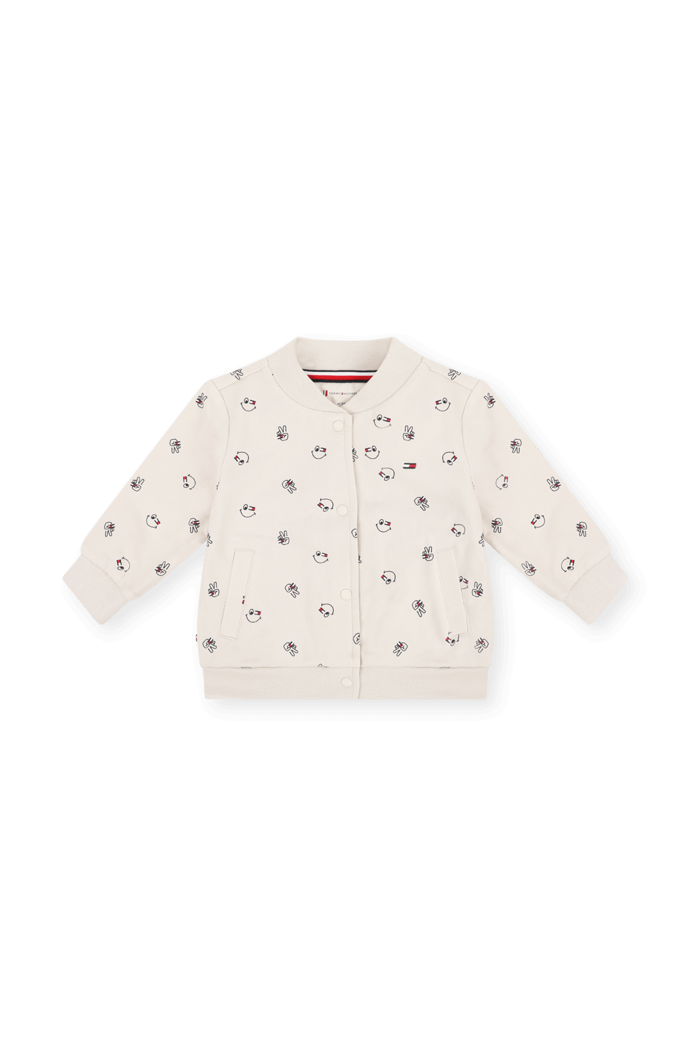 תמונה אחורית של גילאי 6-24 חודשים מארז תינוקות סמיילי הכולל מכנסיים וקרדיגן בוון אוף וויט