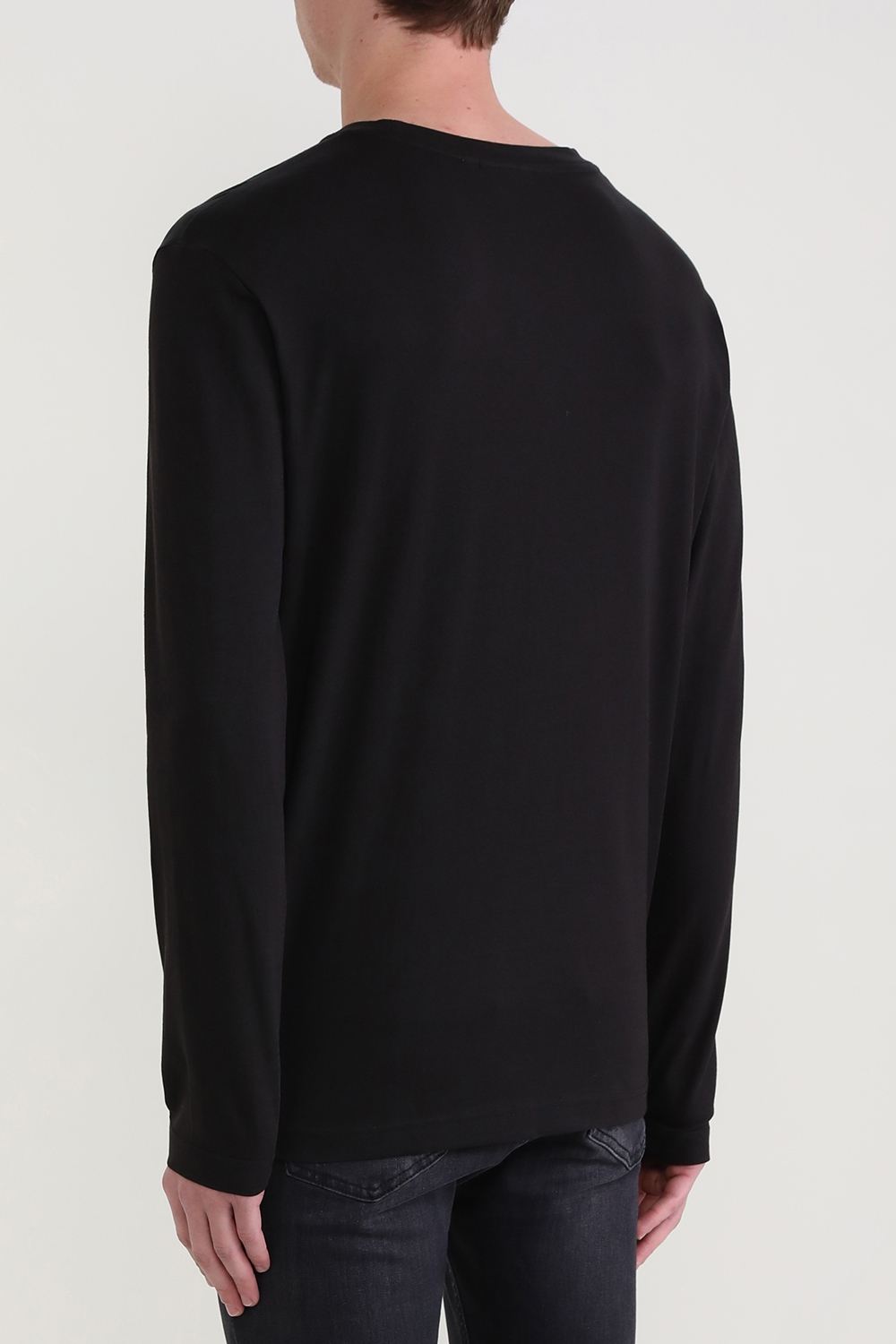 תמונת דוגמן אחורית של חולצת לוגו טי ארוכה