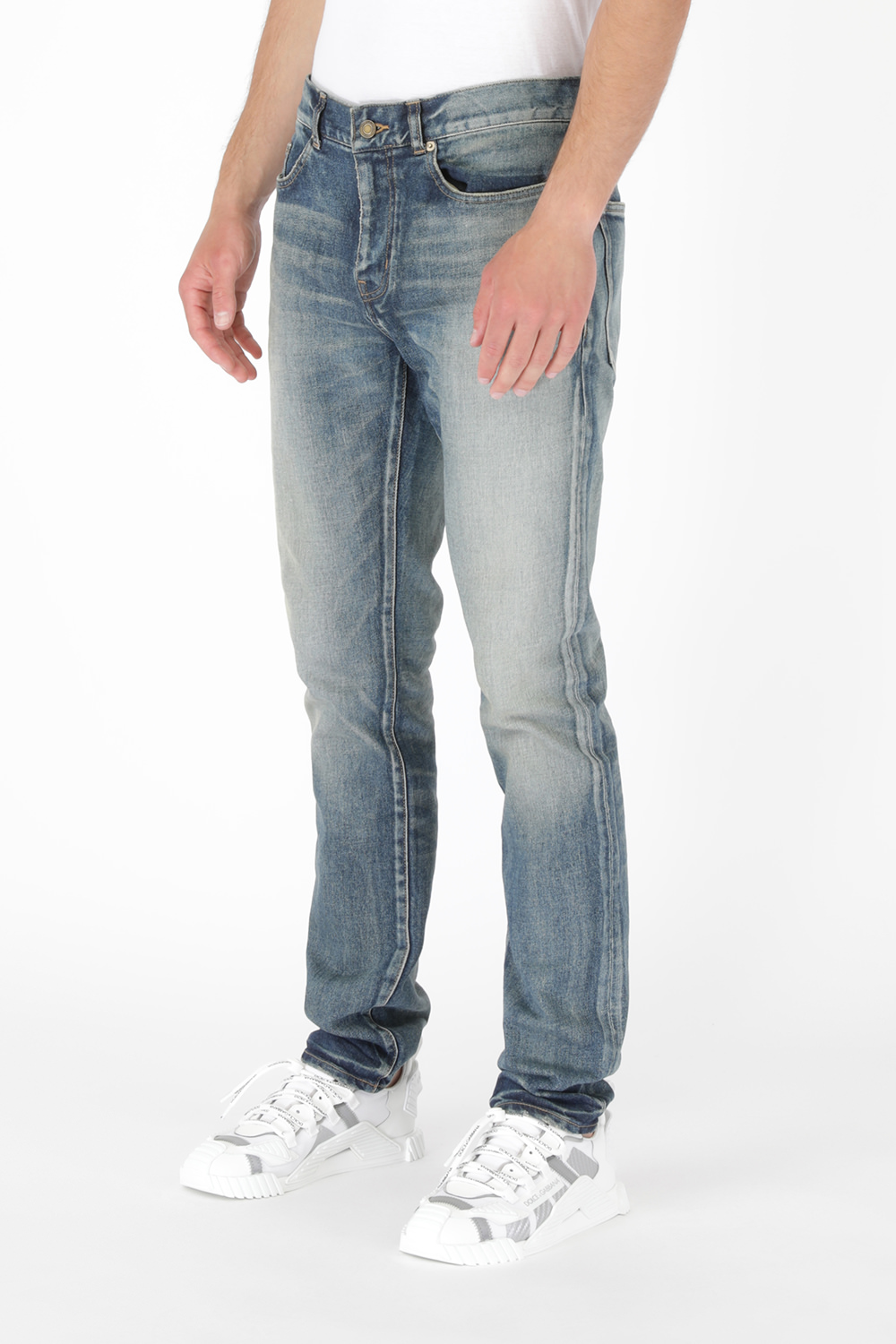 תמונת דוגמן קידמית של Skinny Medium Waist Jeans In Light Blue
