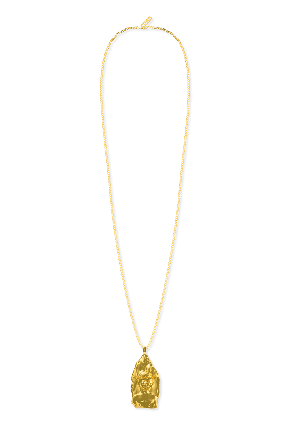 תמונה קידמית של שרשרת קיובן בוי מכסף מצופה זהב 18K