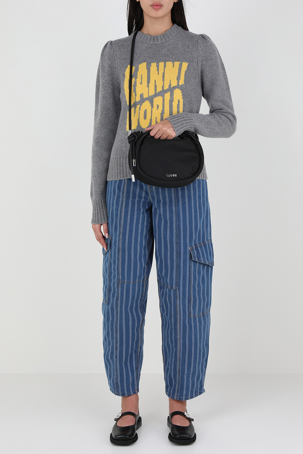 תמונת דוגמן קידמית של תיק צד מיני עם אלמנט קשירה