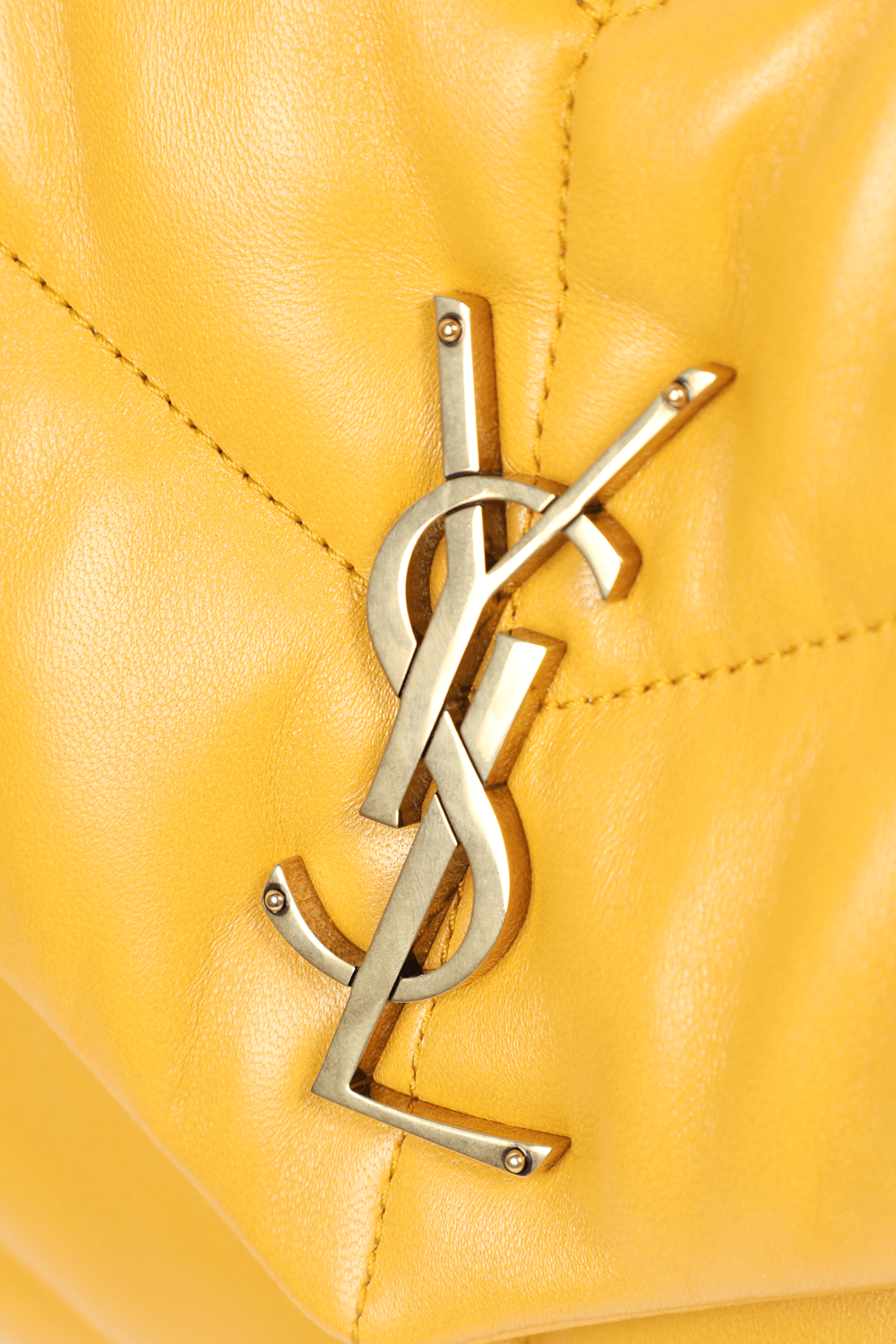 תמונת פנים של Puffer Small Bag in Mustard Leather