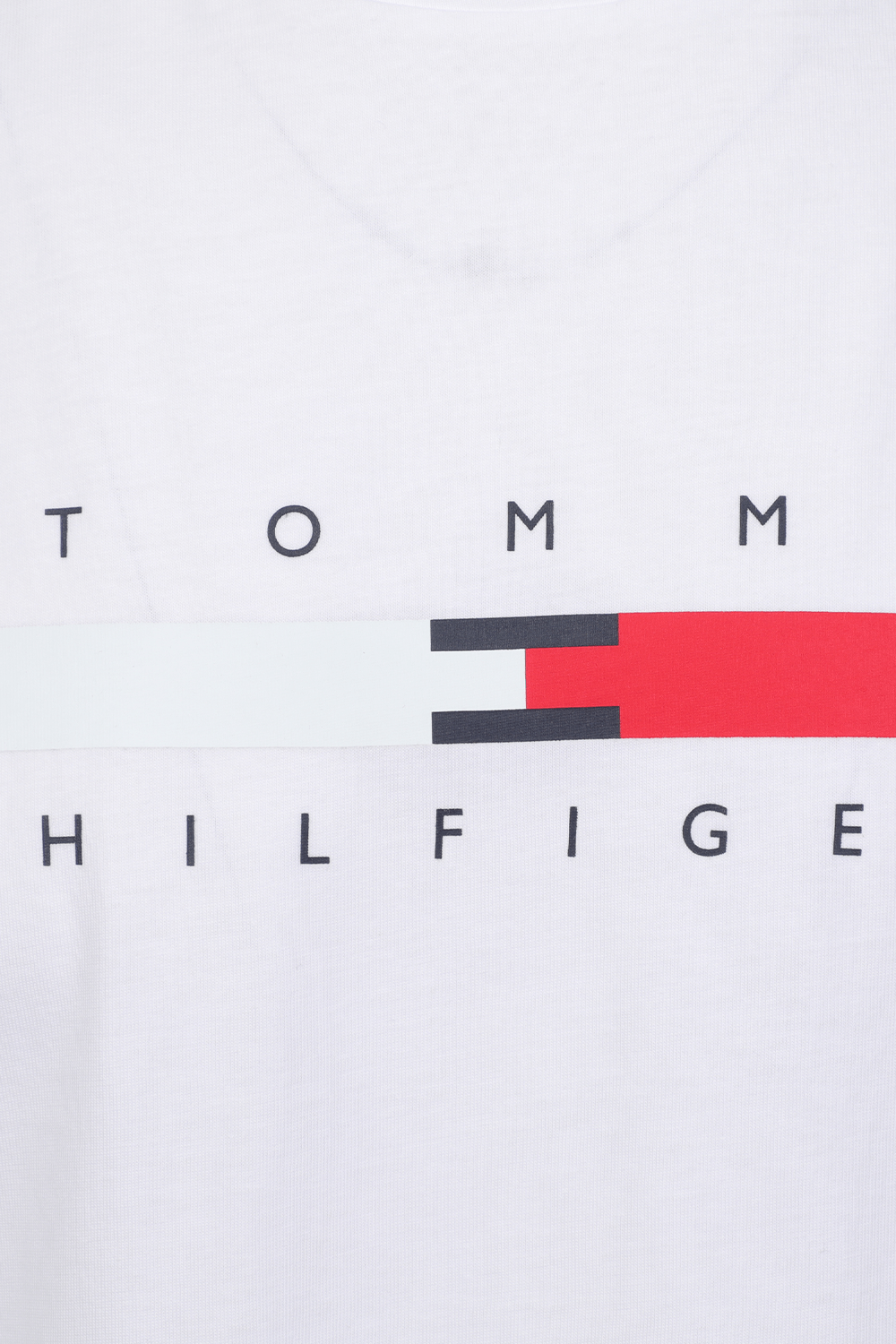 Signature Tape logo T-Shirt in White TOMMY HILFIGER