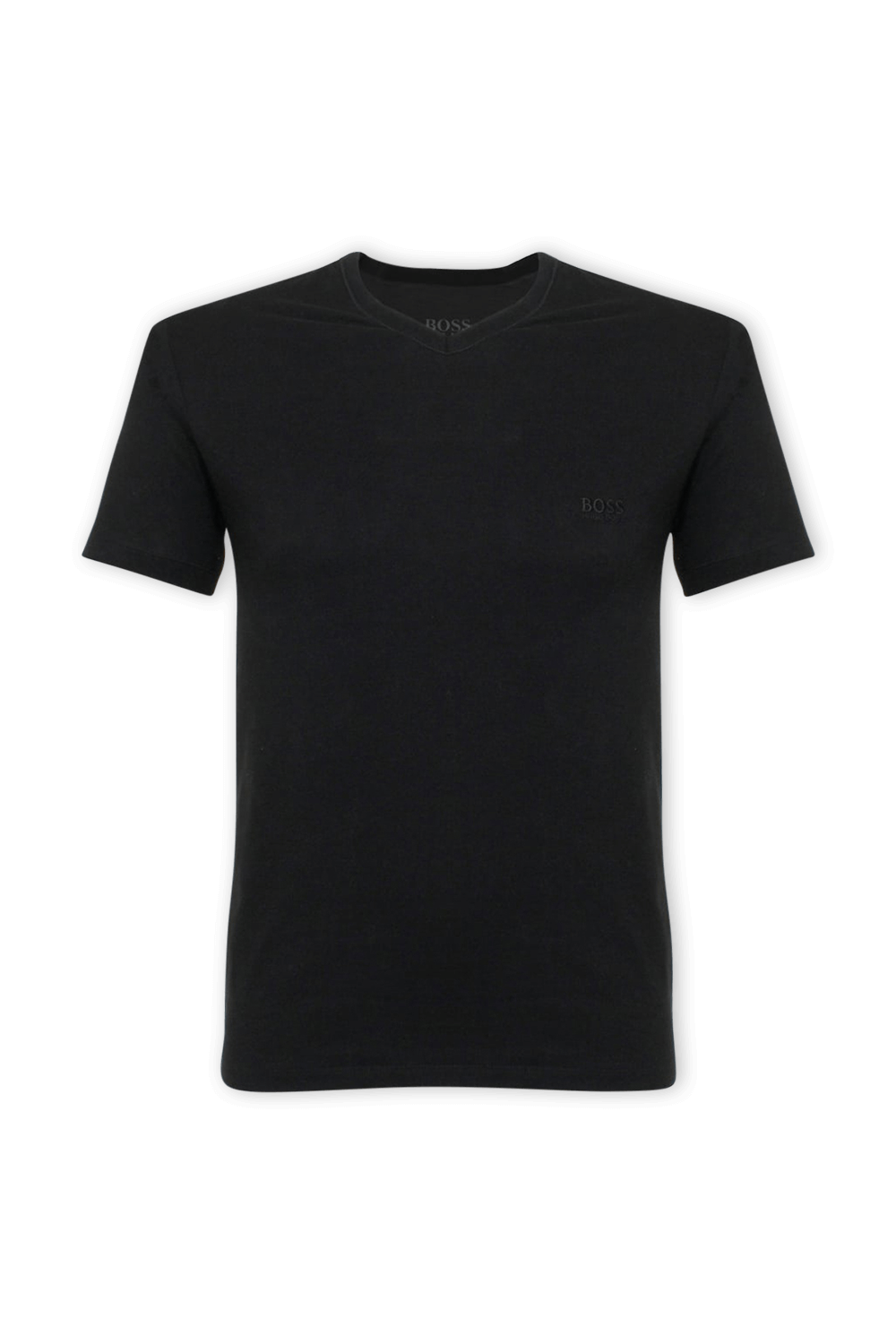 תמונה אחורית של Three Pack of V Neck Underwear Tee in Black Cotton