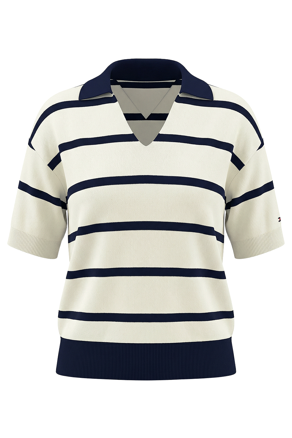 תמונה קידמית של חולצת פולו סריג