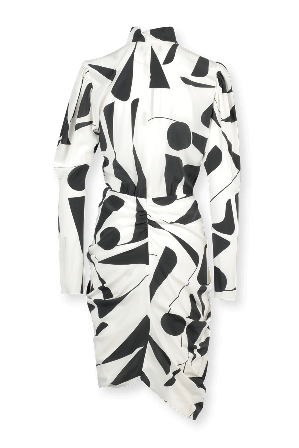 תמונה אחורית של Atoae Silk Dress in Black and Ecru