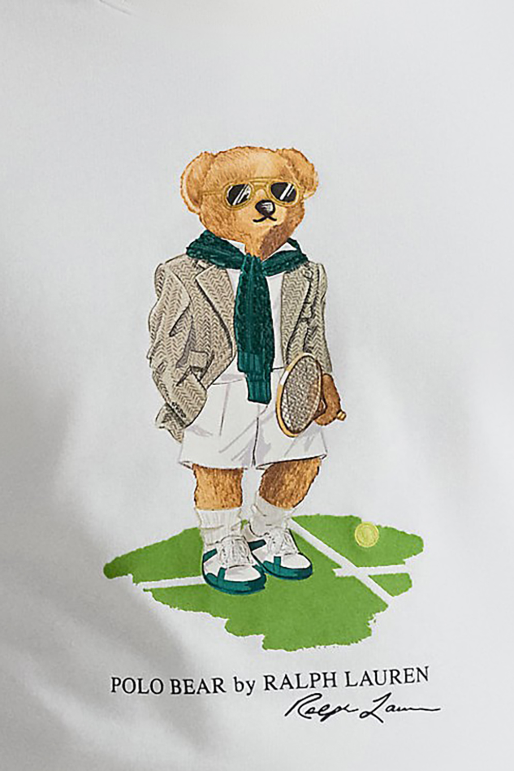 תמונת תקריב דוגמן של פולו רלף לורן X ווימבלדון סווטשירט