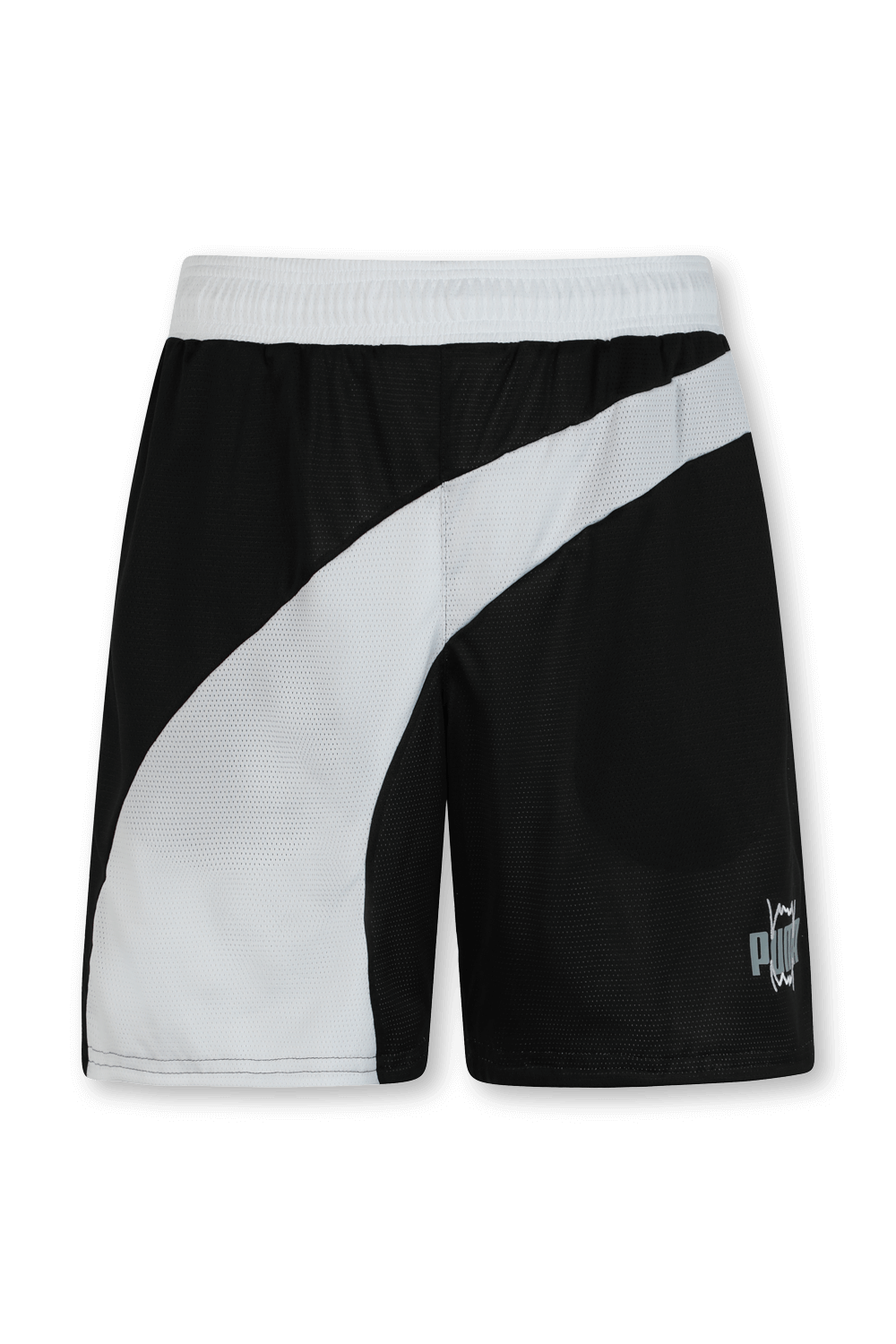 מכנסי כדורסל קצרים ממותגים בשחור ולבן PUMA