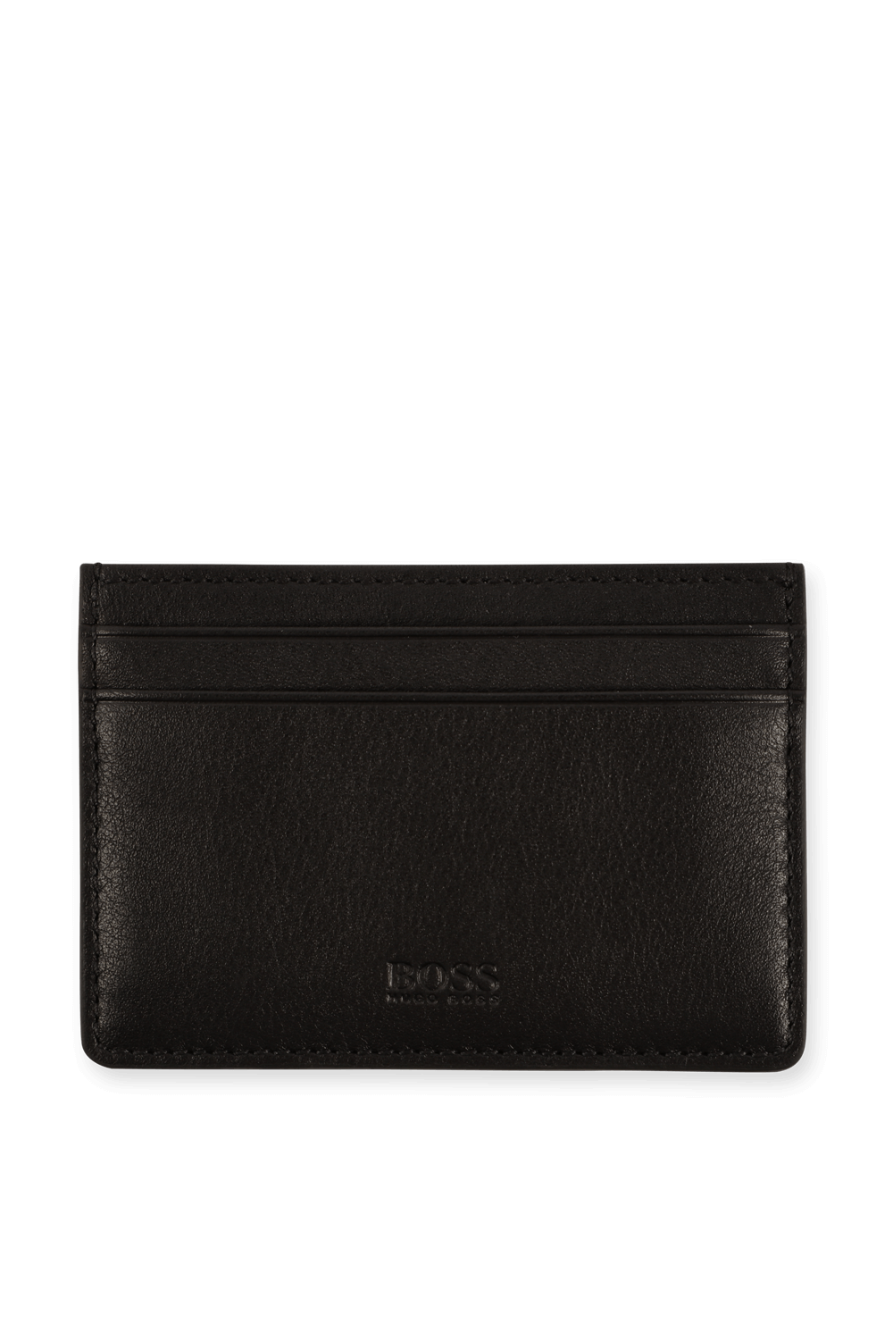 תמונה אחורית של Black Leather Card Case with Money Clip