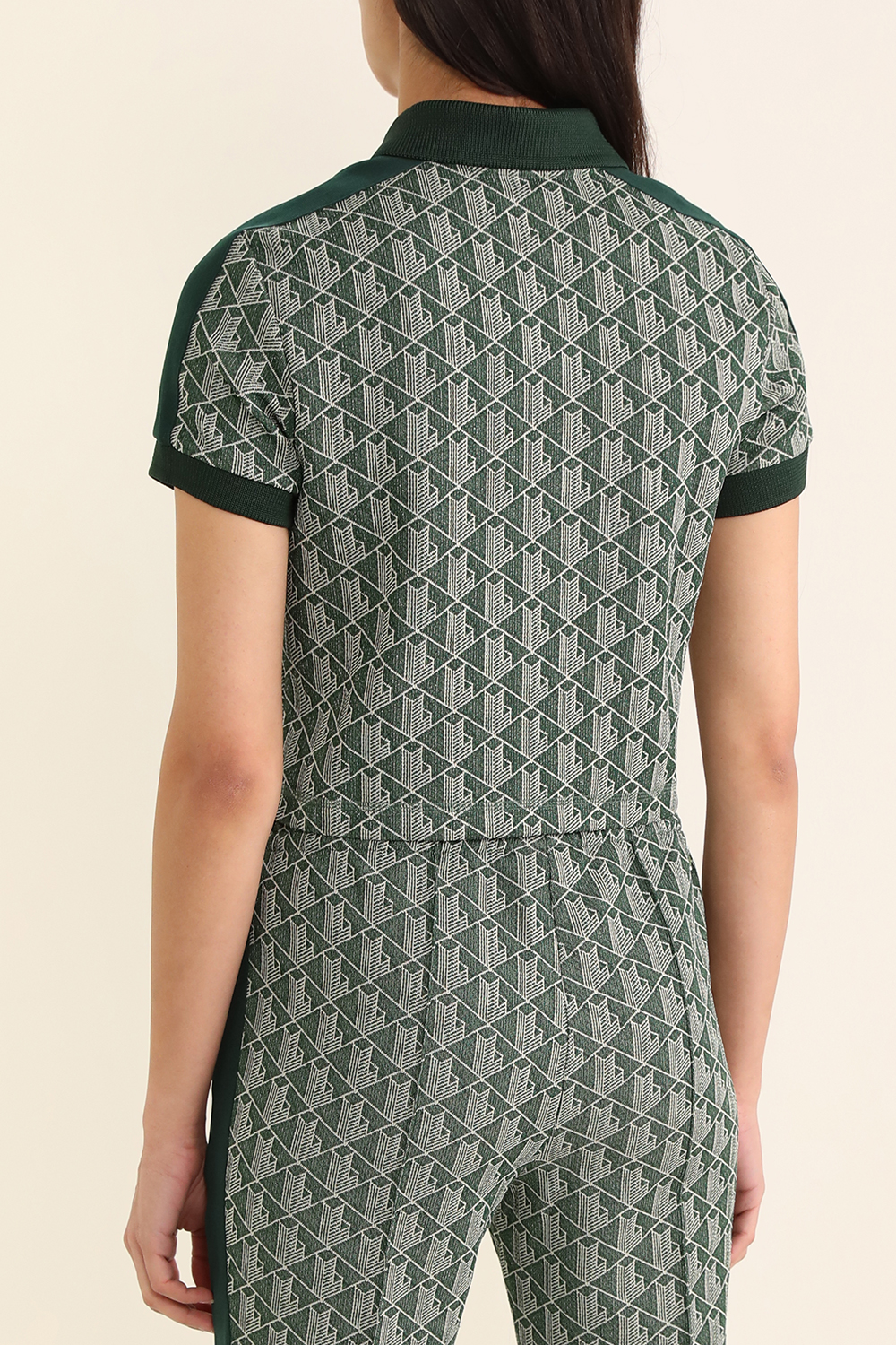 תמונת דוגמן אחורית של חולצת פולו סרוגה