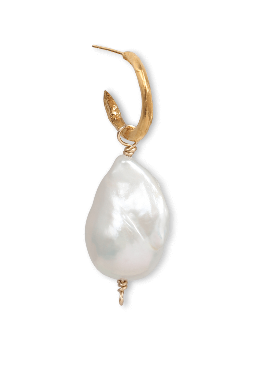 תמונה קידמית של עגיל האריה והבארוק בציפוי זהב 24 קראט