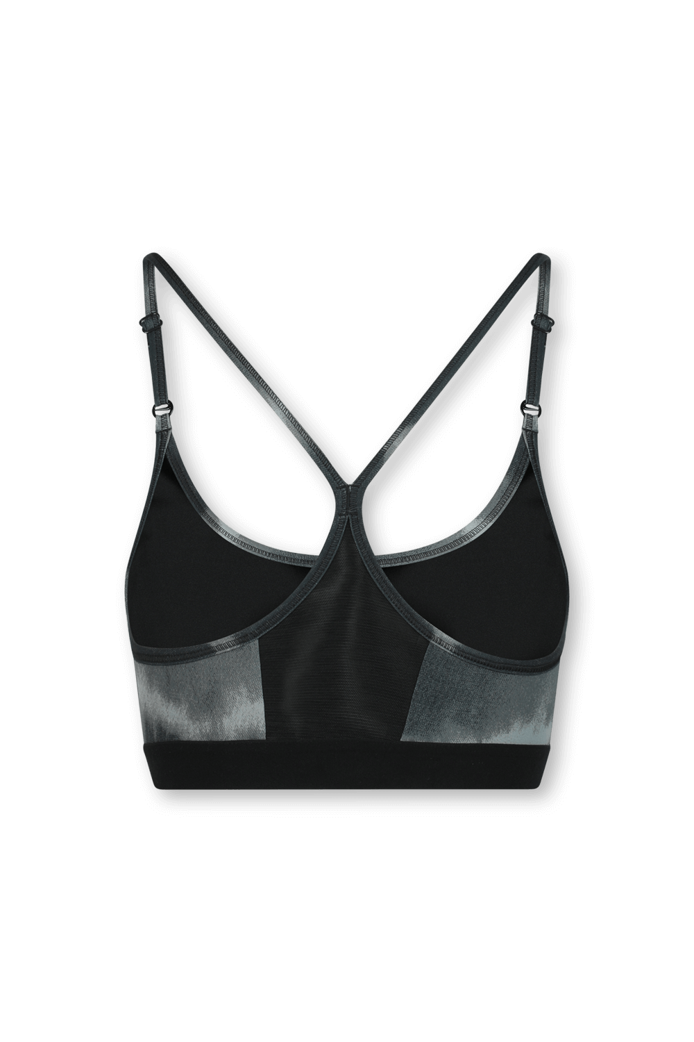 תמונה אחורית של חזיית ספורט בגוון אפור-שחור