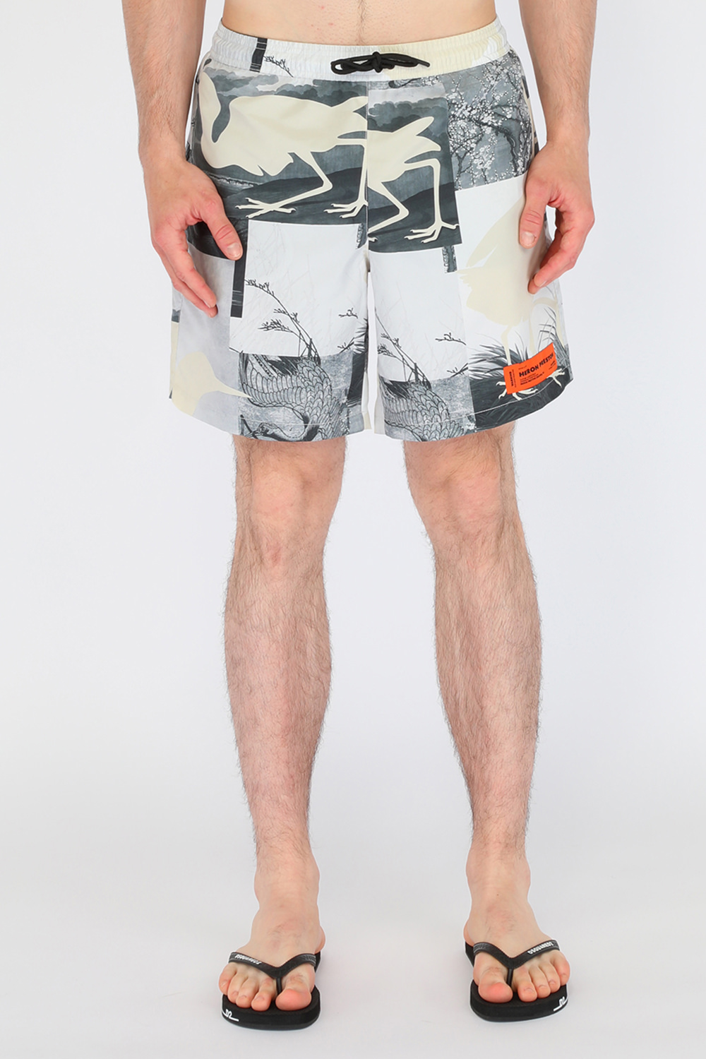 מכנסי בגד ים עם הדפס אורבני בגווני אפור HERON PRESTON