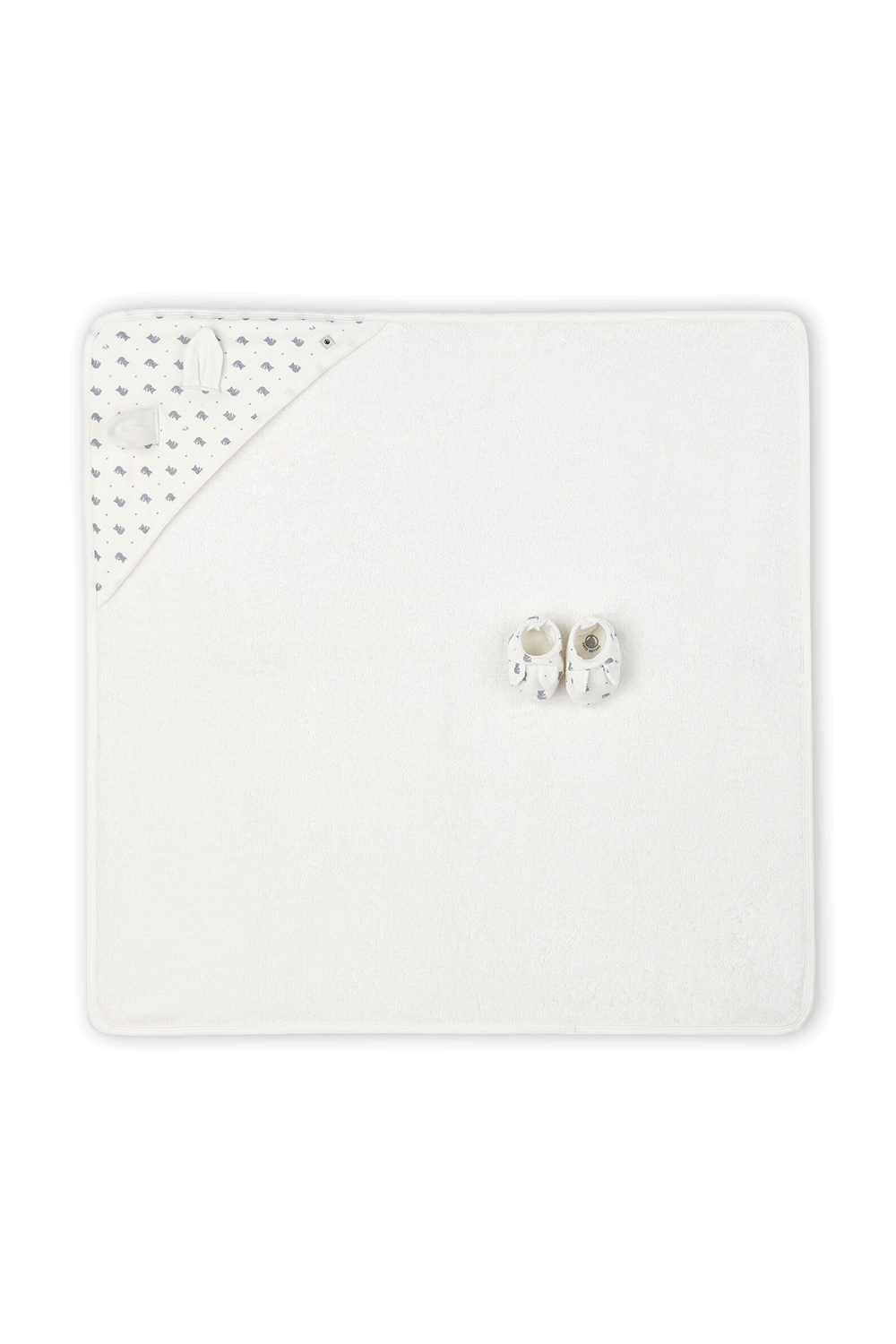 תמונה קידמית של NB-12 חודשים מארז שמיכה ונעלי בית בדפוס דובונים