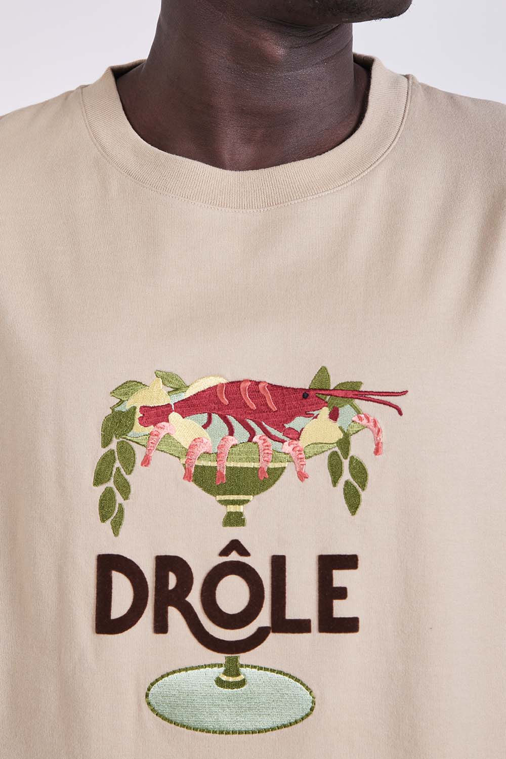 תמונת תקריב דוגמן של חולצת טי בגזרה ישרה