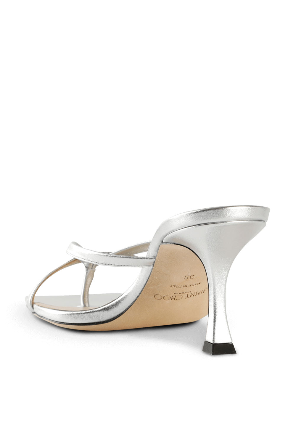 Maelie 75 Thong Mules in Silver Leather JIMMY CHOO