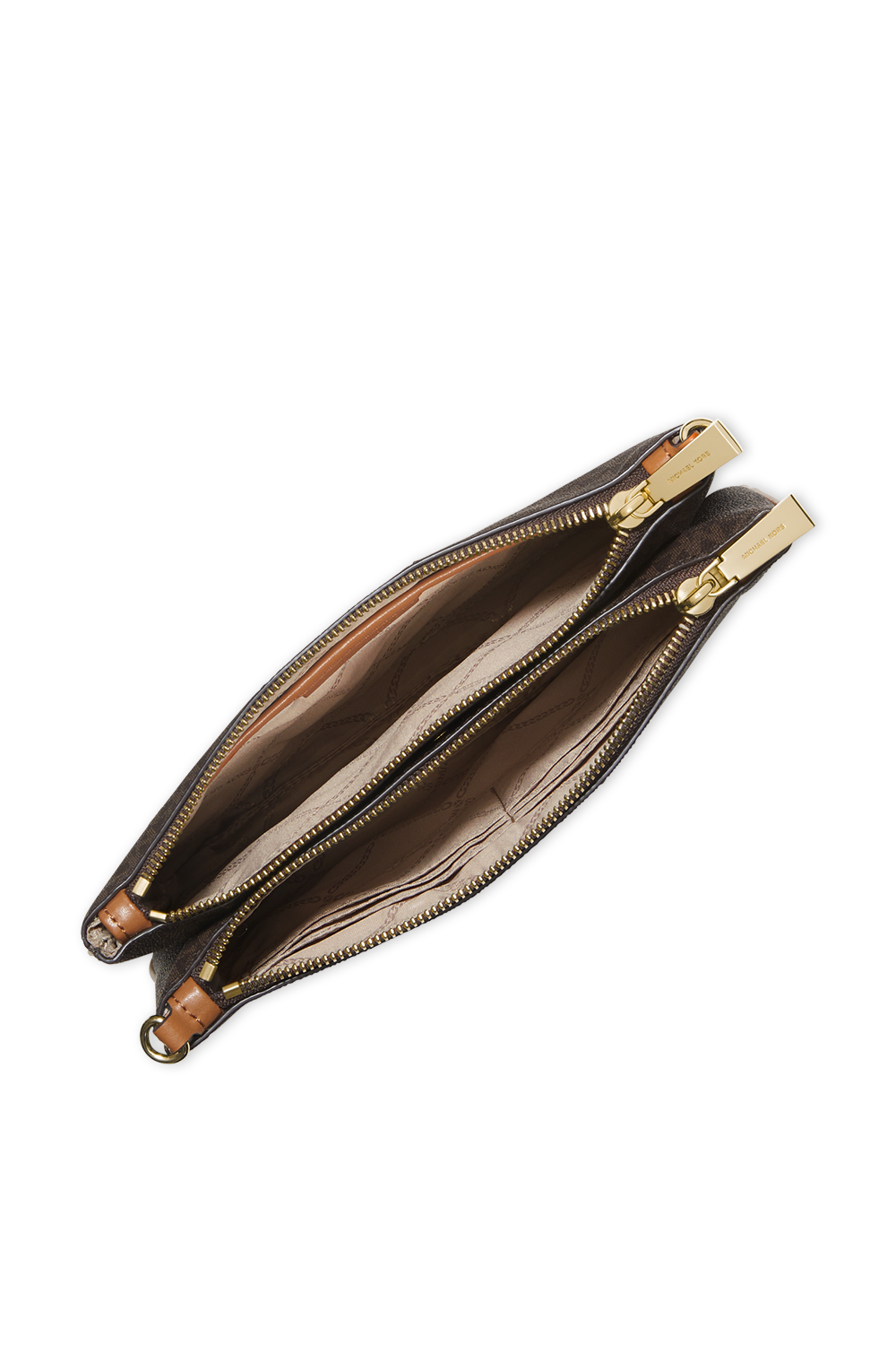 תמונה אחורית של תיק צד מונוגרמי אדל בגווני חום