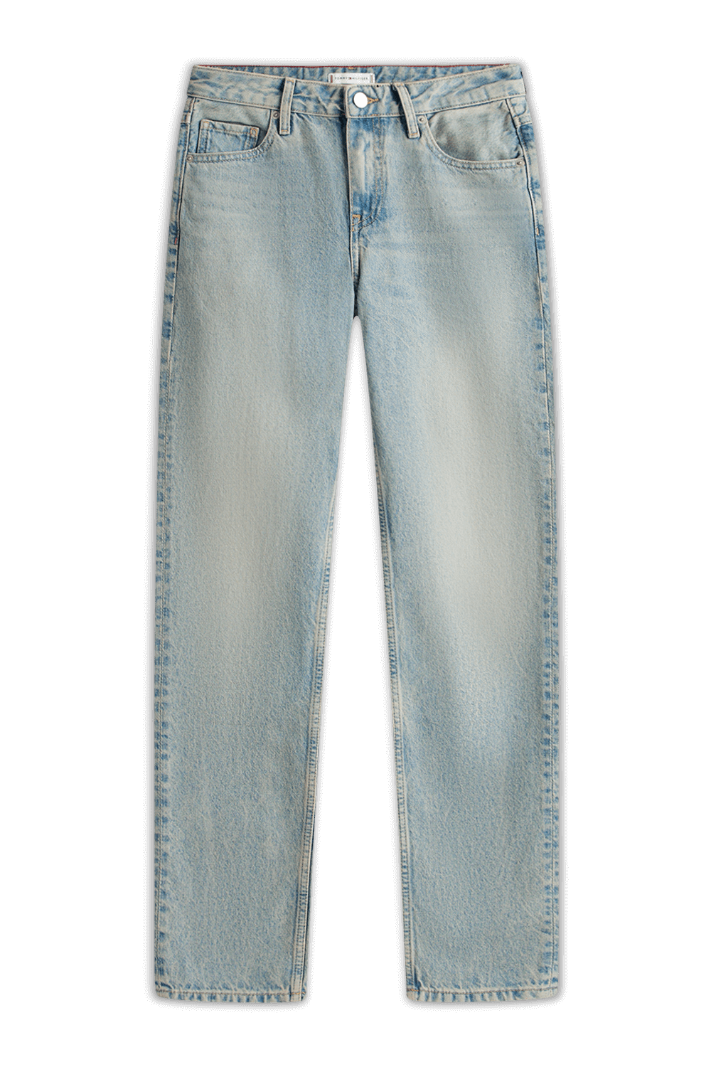 תמונה קידמית של מכנסי ג'ינס בגזרה ישרה