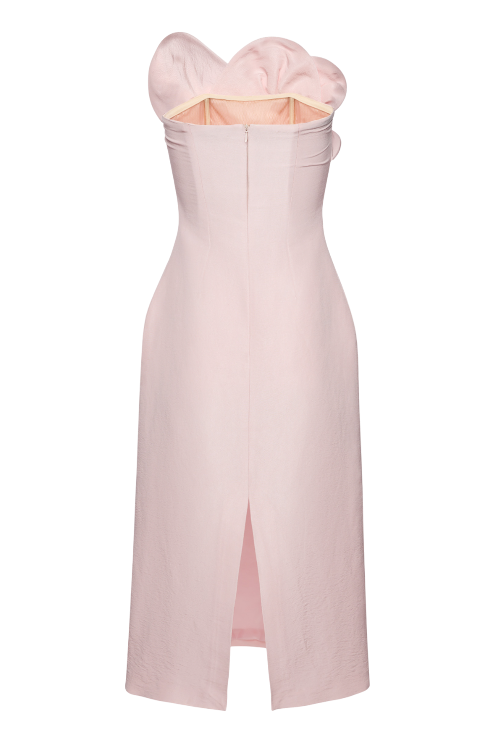 תמונה אחורית של שמלת מידי סטרפלס