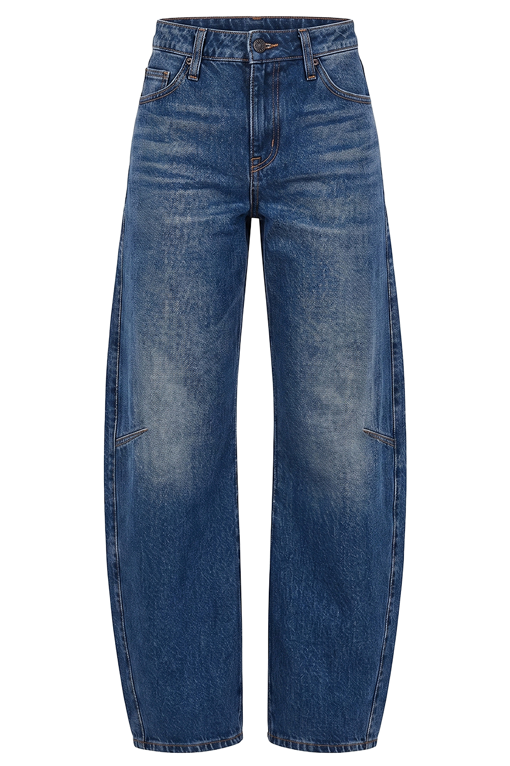 תמונה קידמית של מכנסי ג'ינס בגזרת באגי דאד ברל