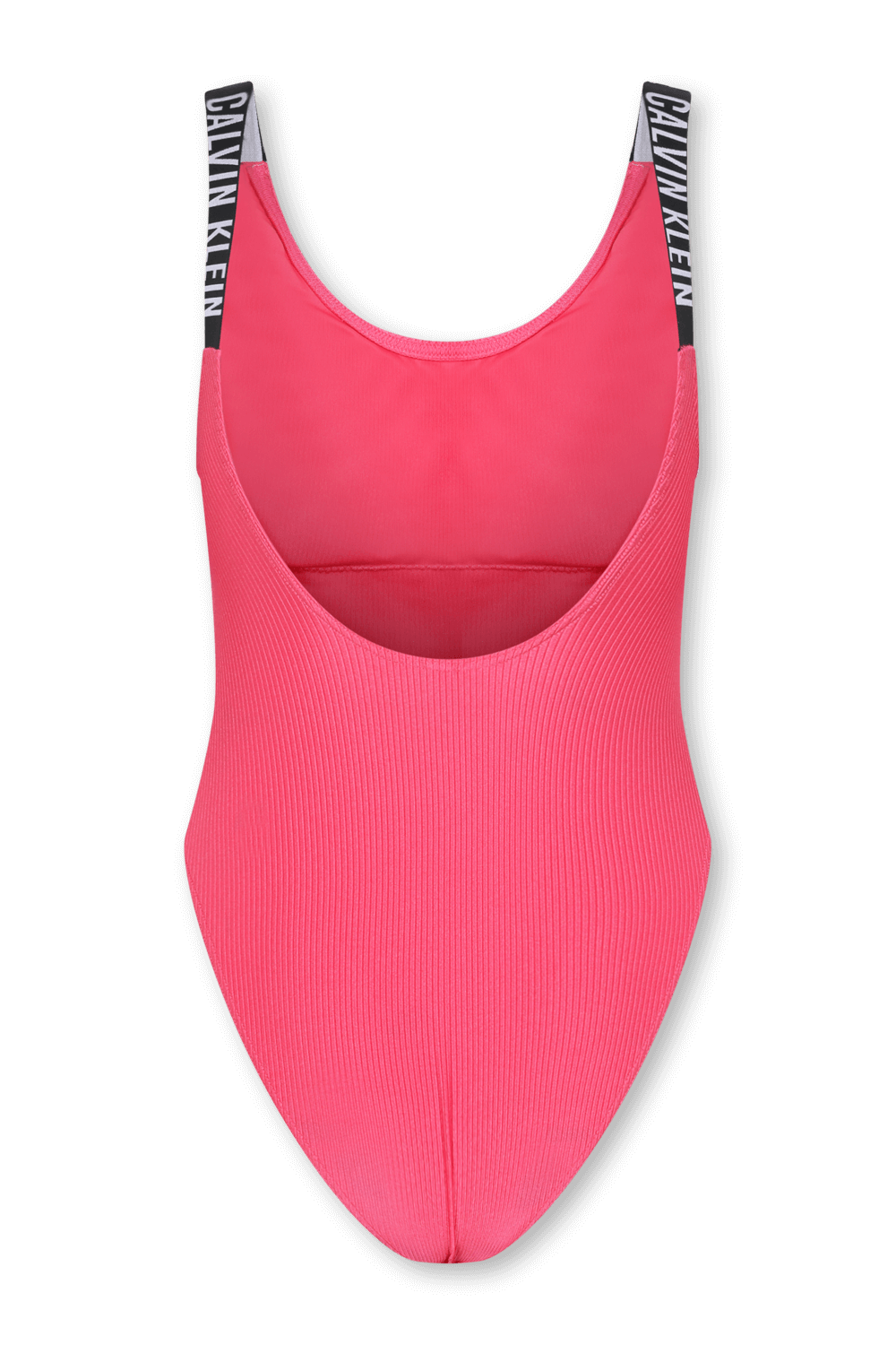 תמונה אחורית של בגד ים שלם עם מחשוף בגב