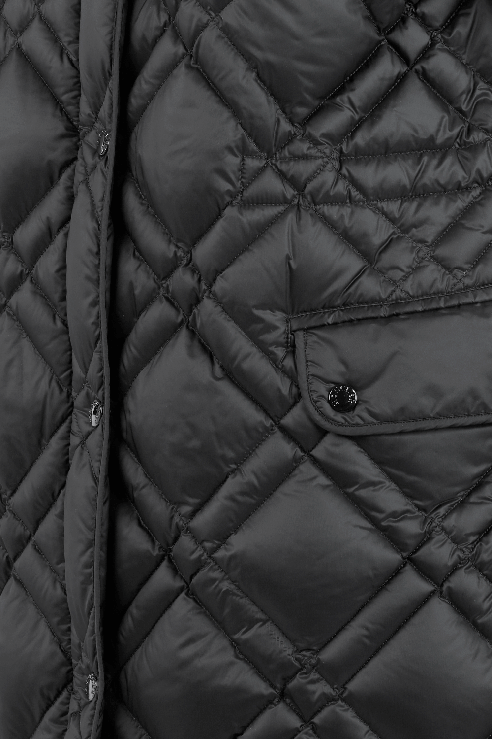 תמונה אחורית של Meres Long Parka Coat in Black