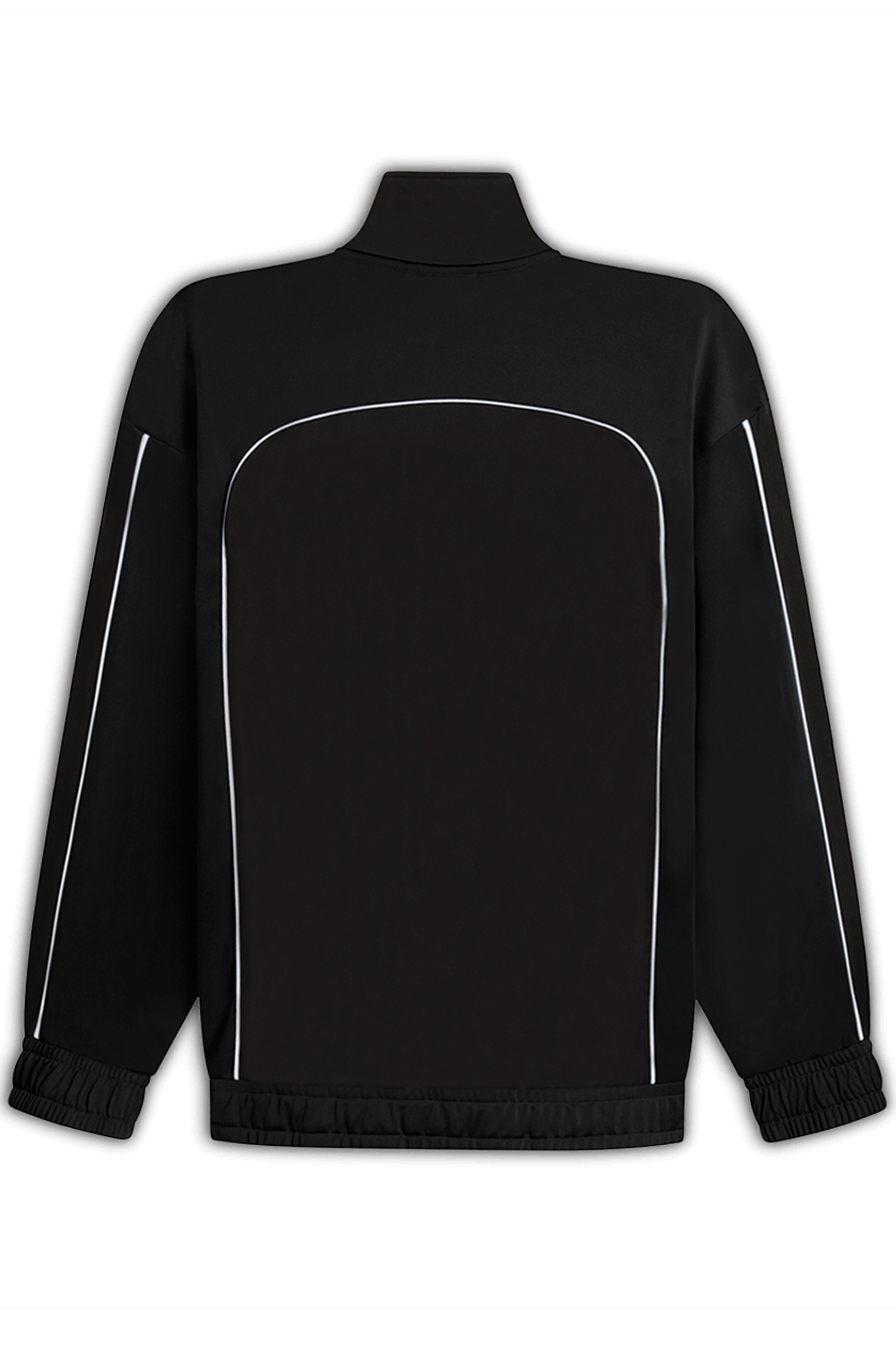 תמונה אחורית של ז'קט בגזרה משוחררת