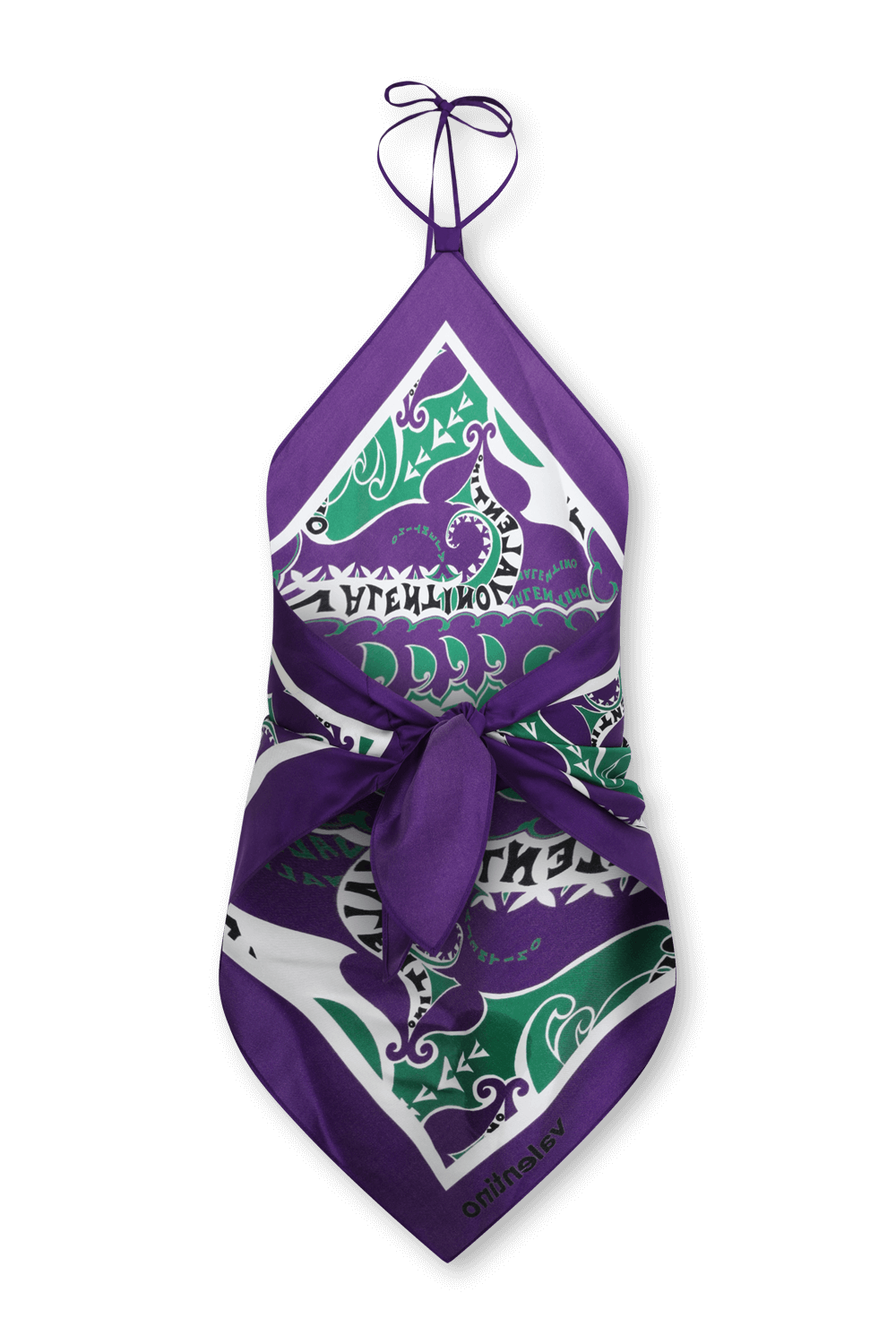 תמונה אחורית של טופ משי עם קשירה