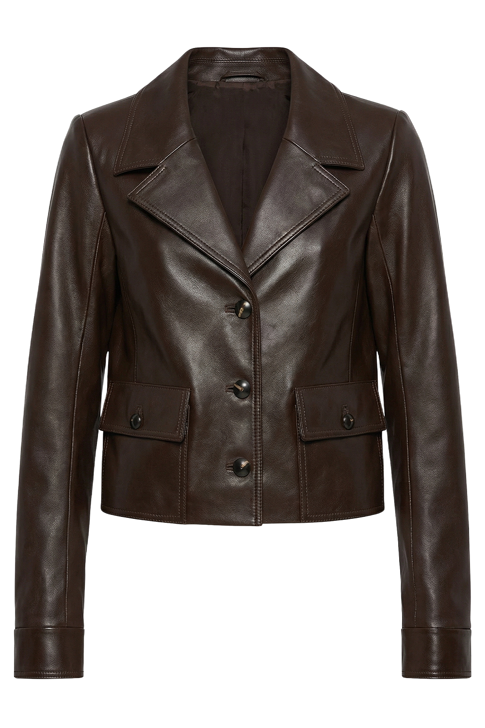 תמונה אחורית של ז'קט עור