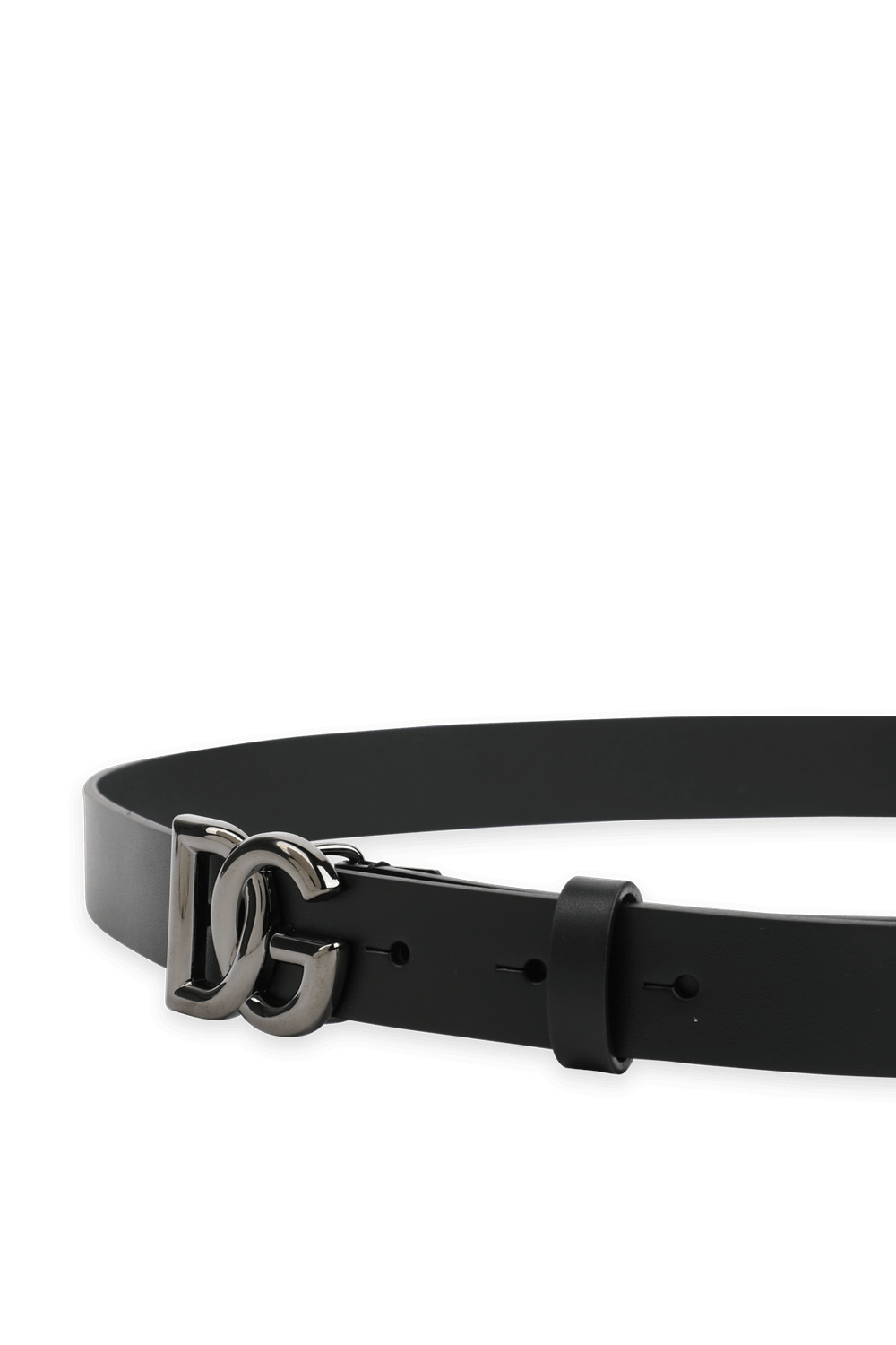 DG Logo Belt in Black Leather image number null DOLCE & GABBANA