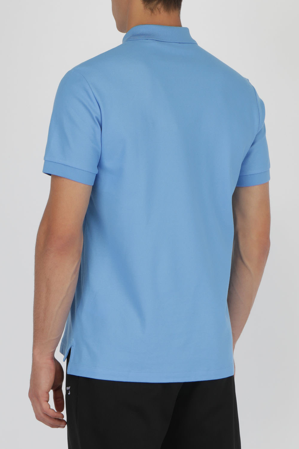 תמונת דוגמן אחורית של Cotton Pique Polo Shirt In Sky Blue