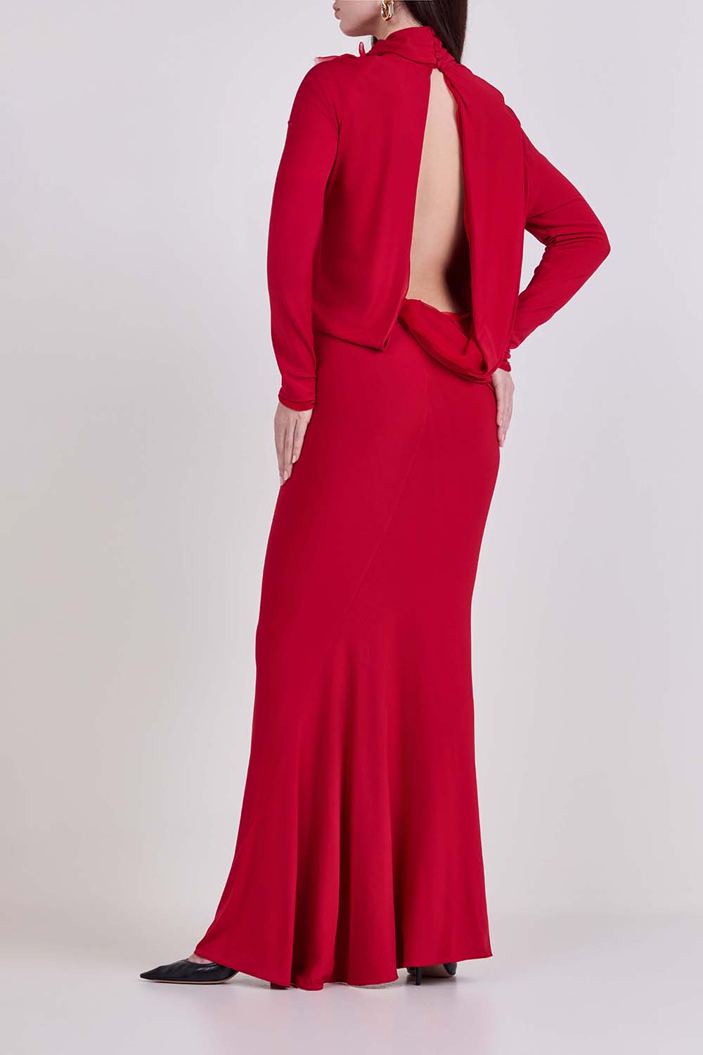 תמונת דוגמן אחורית של שמלת מקסי