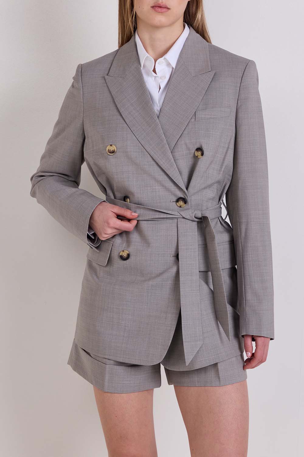 תמונת דוגמן קידמית של ז'קט צמר מחויט